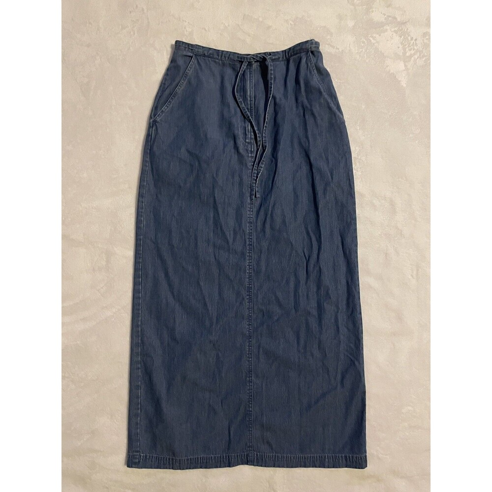 Northern Isles Long Blue Jean Skirt Womens 8 Back Slit Modest Lyocell Cotton